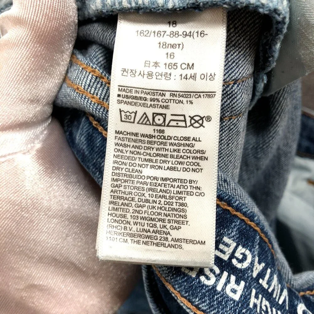 Gap Teen Girls Size 18‎ High Rise Vintage Boot Cut Jeans Medium Wash Blue